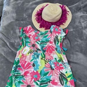 Toddler girls swim coverup and hat